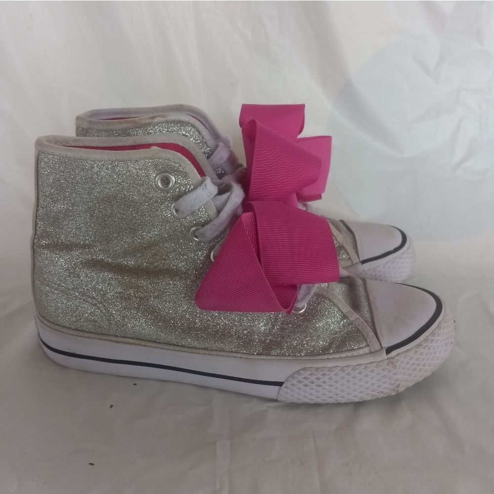 JoJo Siwa Legacee Silver Glitter High Tops Size 3